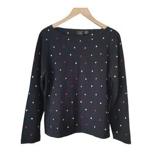 Tailor B. Moss Womens Black Polka-dot Sweater Size XL